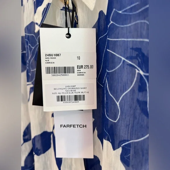 Aje Blue and White Oversized Shirt - Picture 3 of 3